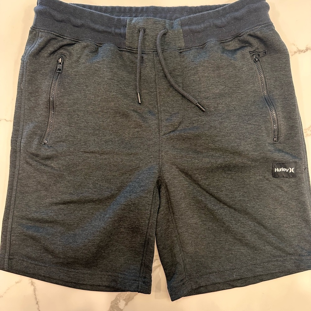 Hurley Gray Athletic Shorts with Adjustable Waistband